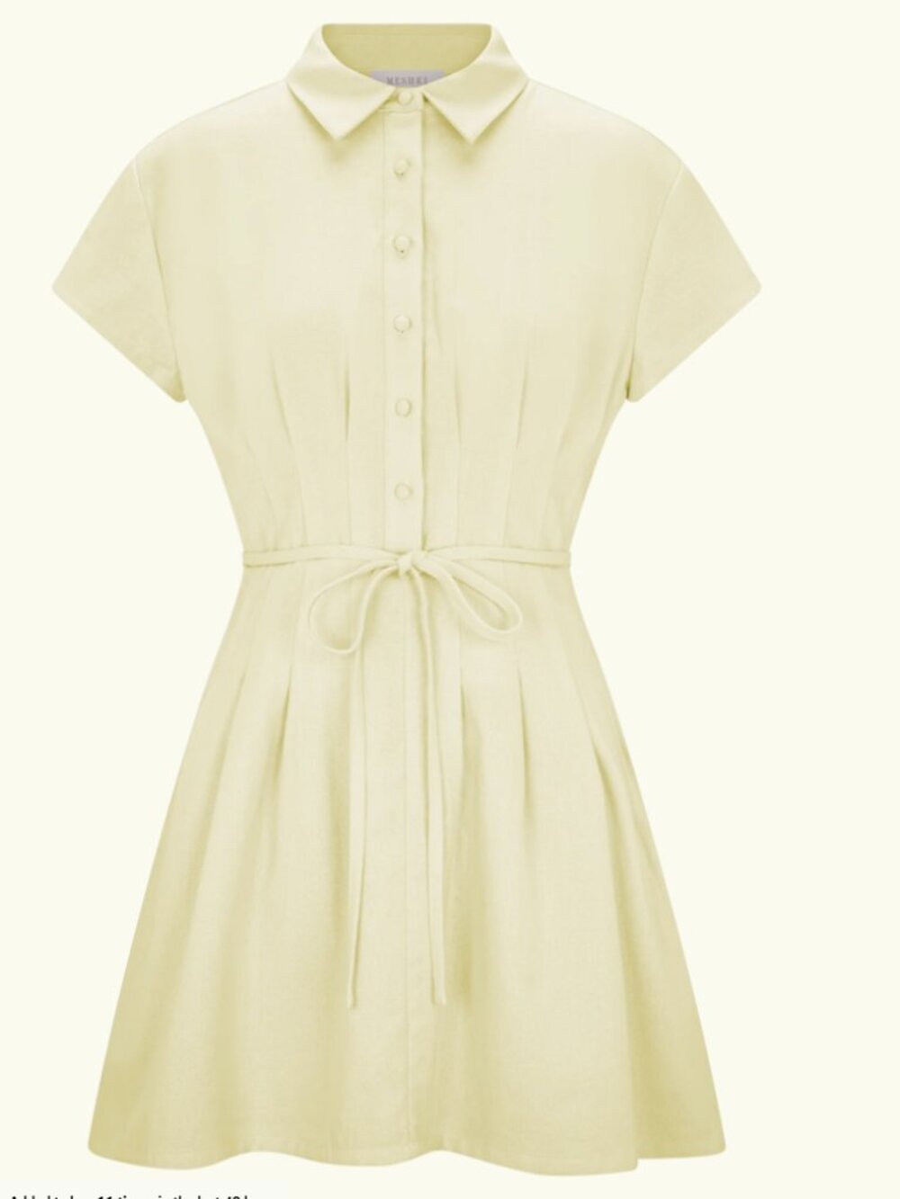 Meshki NWT Aysha Buttoned Linen Mini Dress - Lemon, L